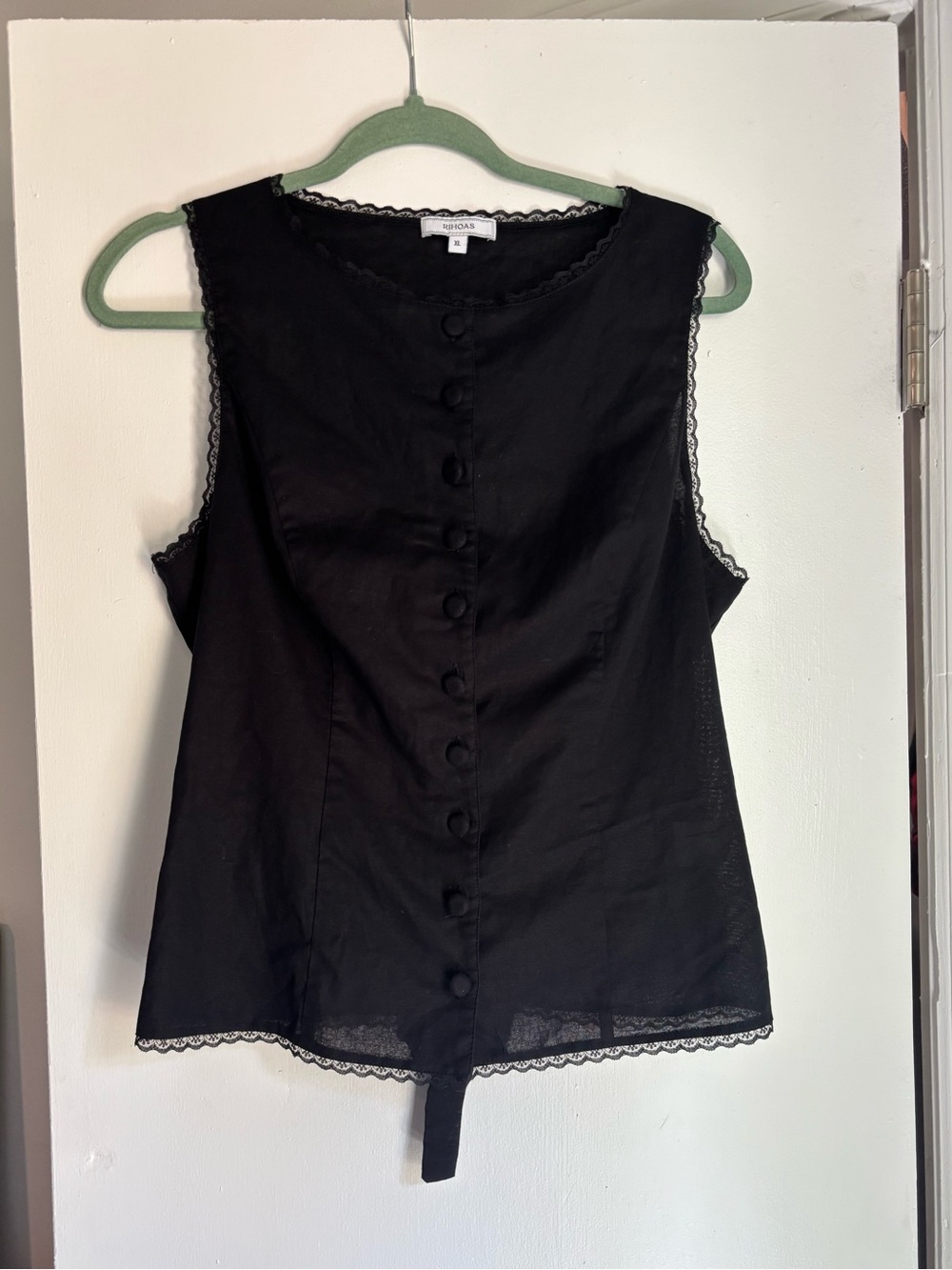 NWOT Rihoas Button Vest with Tie Back | XL